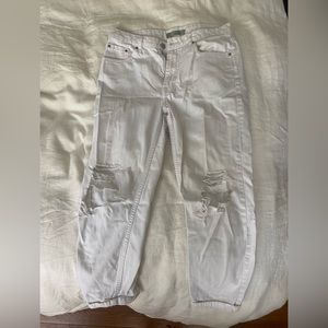 Topshop boyfriend white jeans